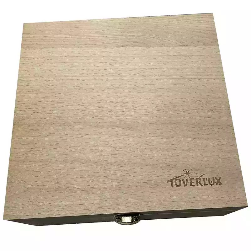 Custom beech wooden box with laser engraved logo