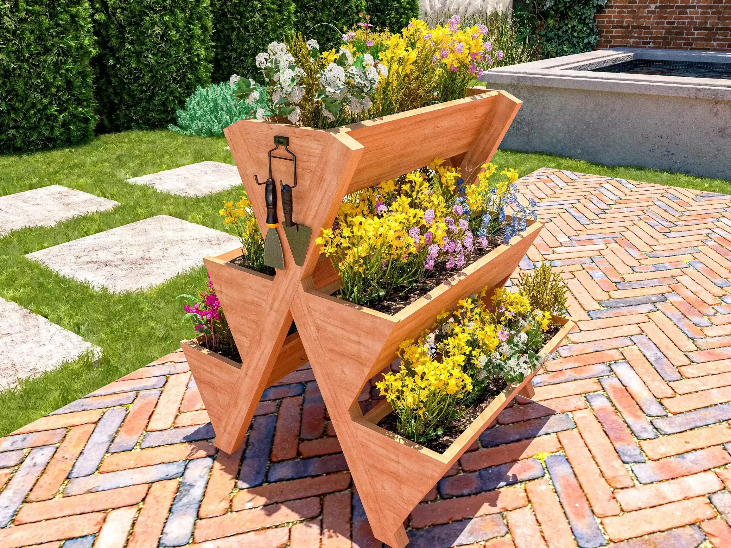 Wholesale tiered wooden planter boxes