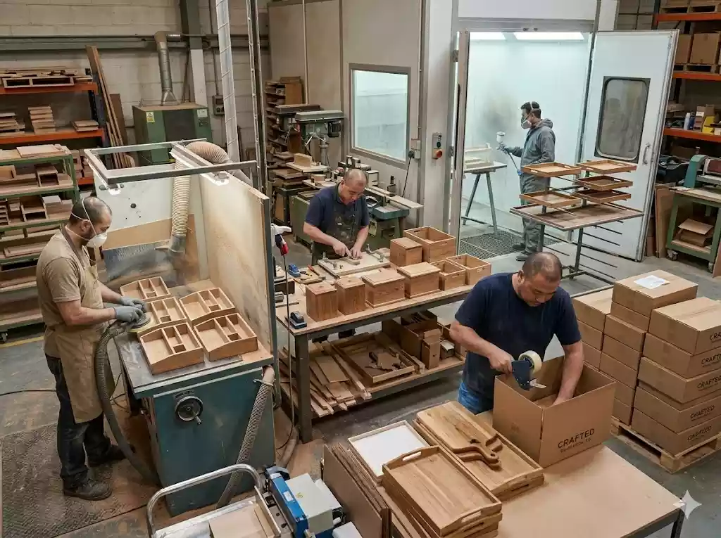 custom wooden products factory workshop in China