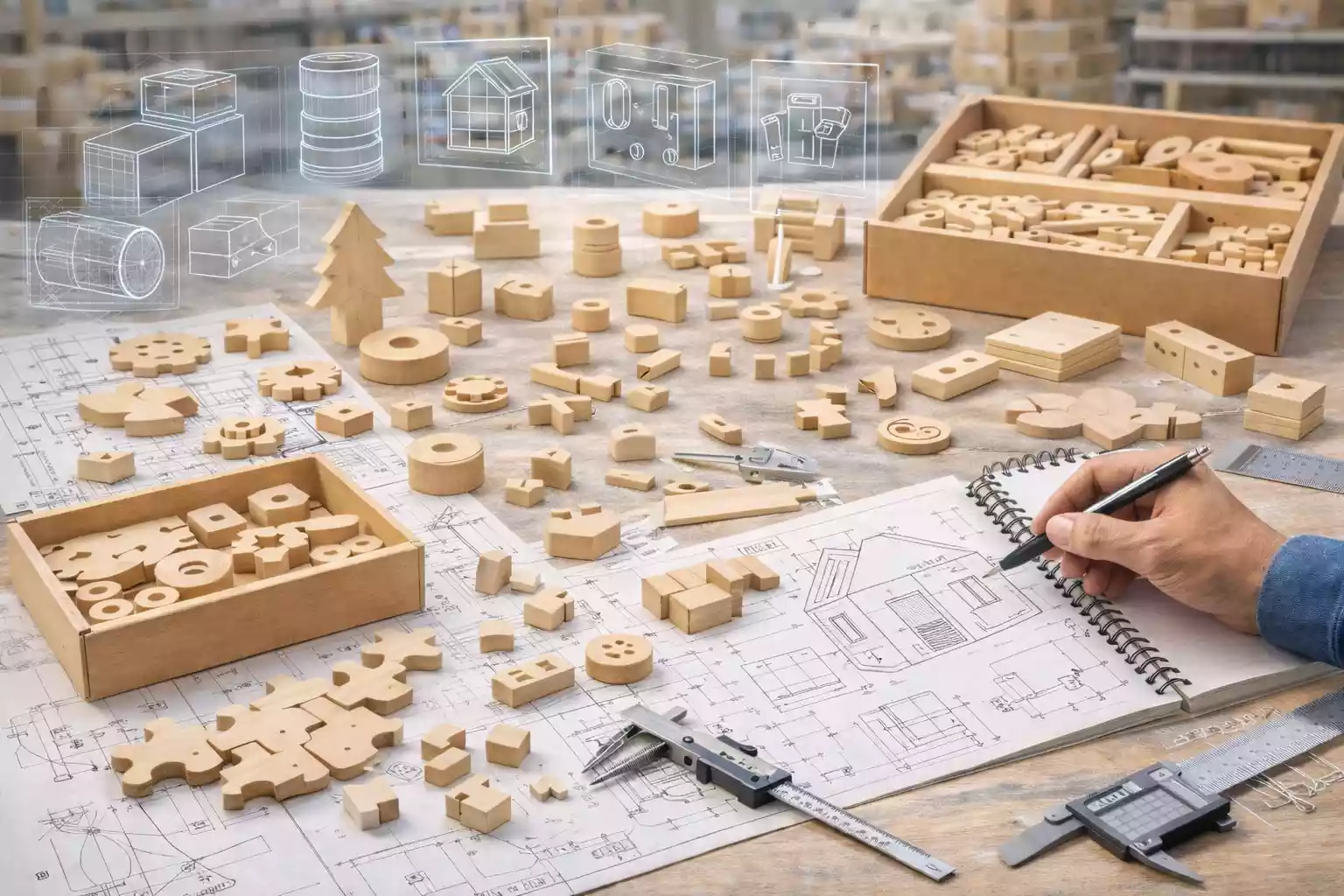 custom wooden toy parts and craft components based on drawings