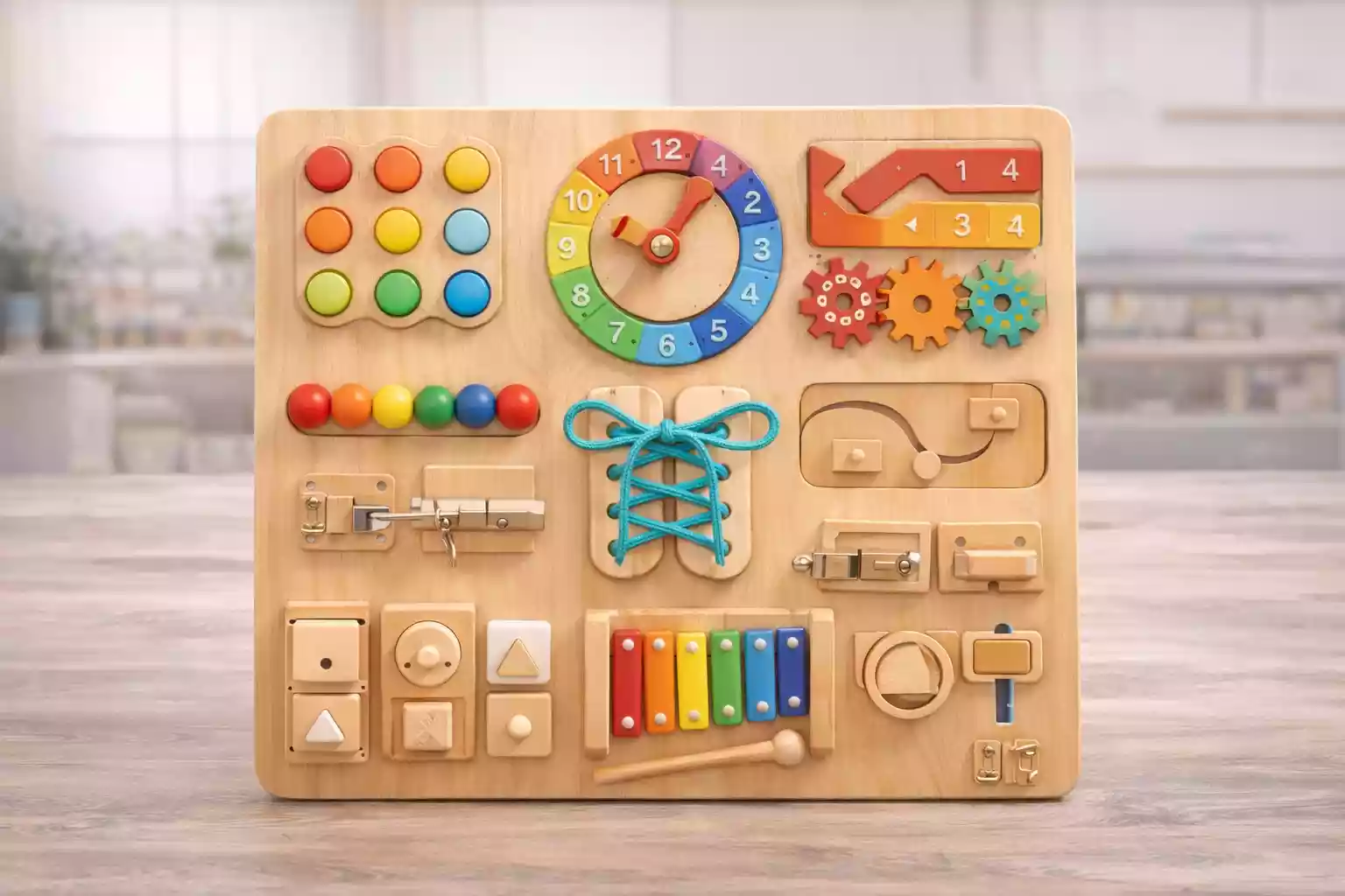 custom wooden Montessori activity board