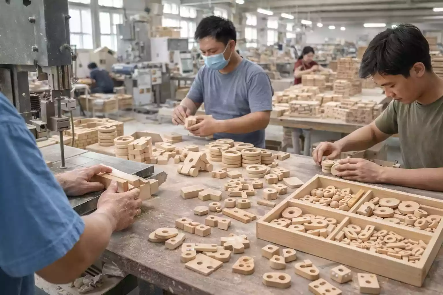 production workshop for custom wooden toys and crafts