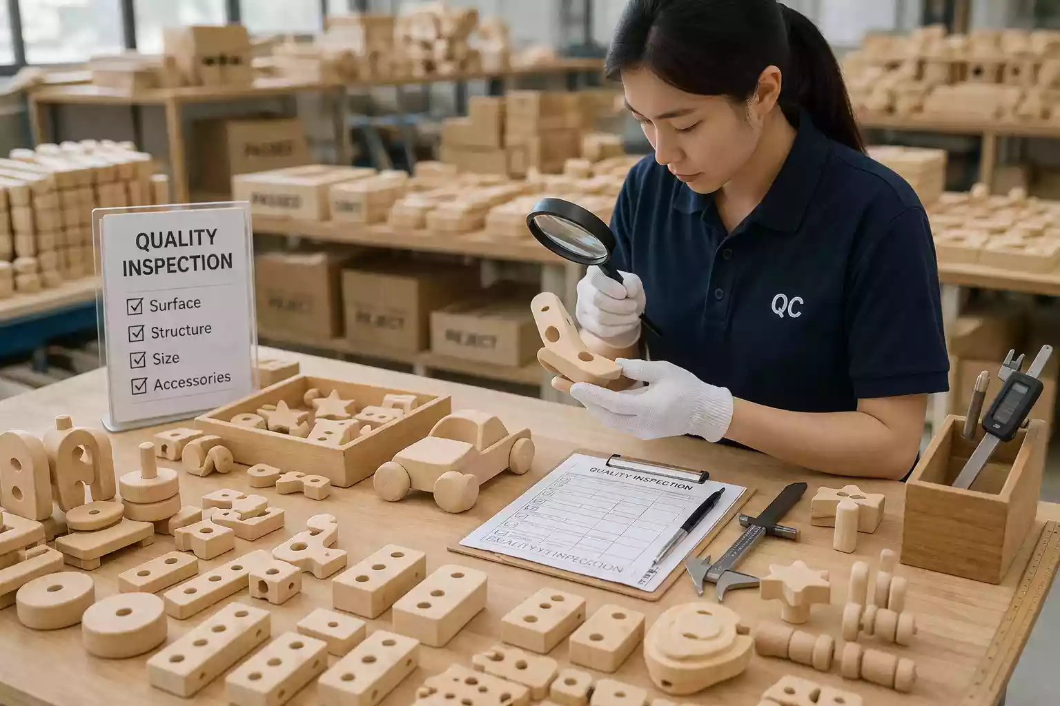 quality inspection for wooden toy and craft product orders