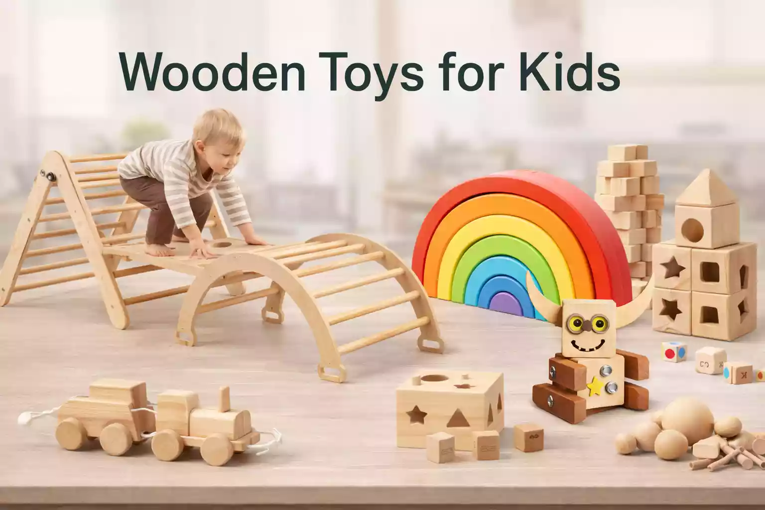 main wooden toys and crafts categories including Montessori toys puzzles DIY kits and toy components