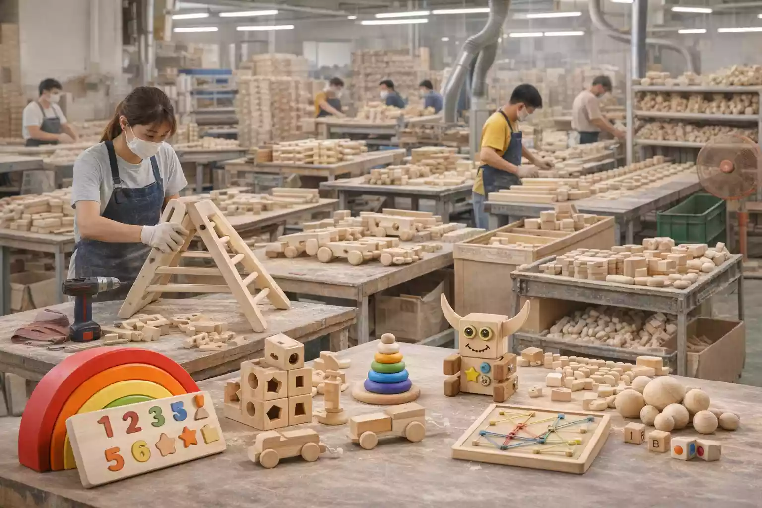 wooden toys and crafts factory workshop in China