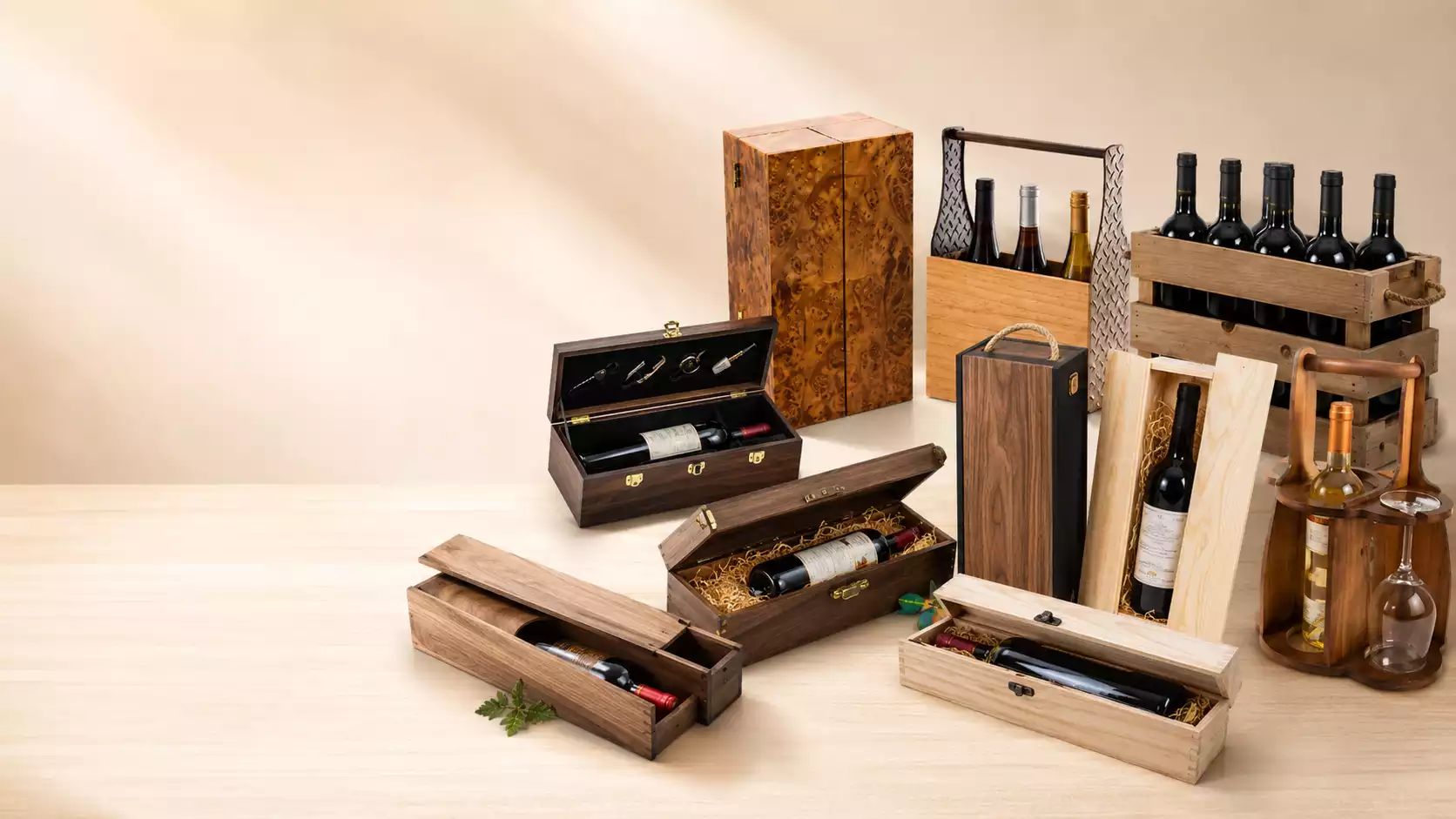 custom wooden wine boxes and crates manufacturer
