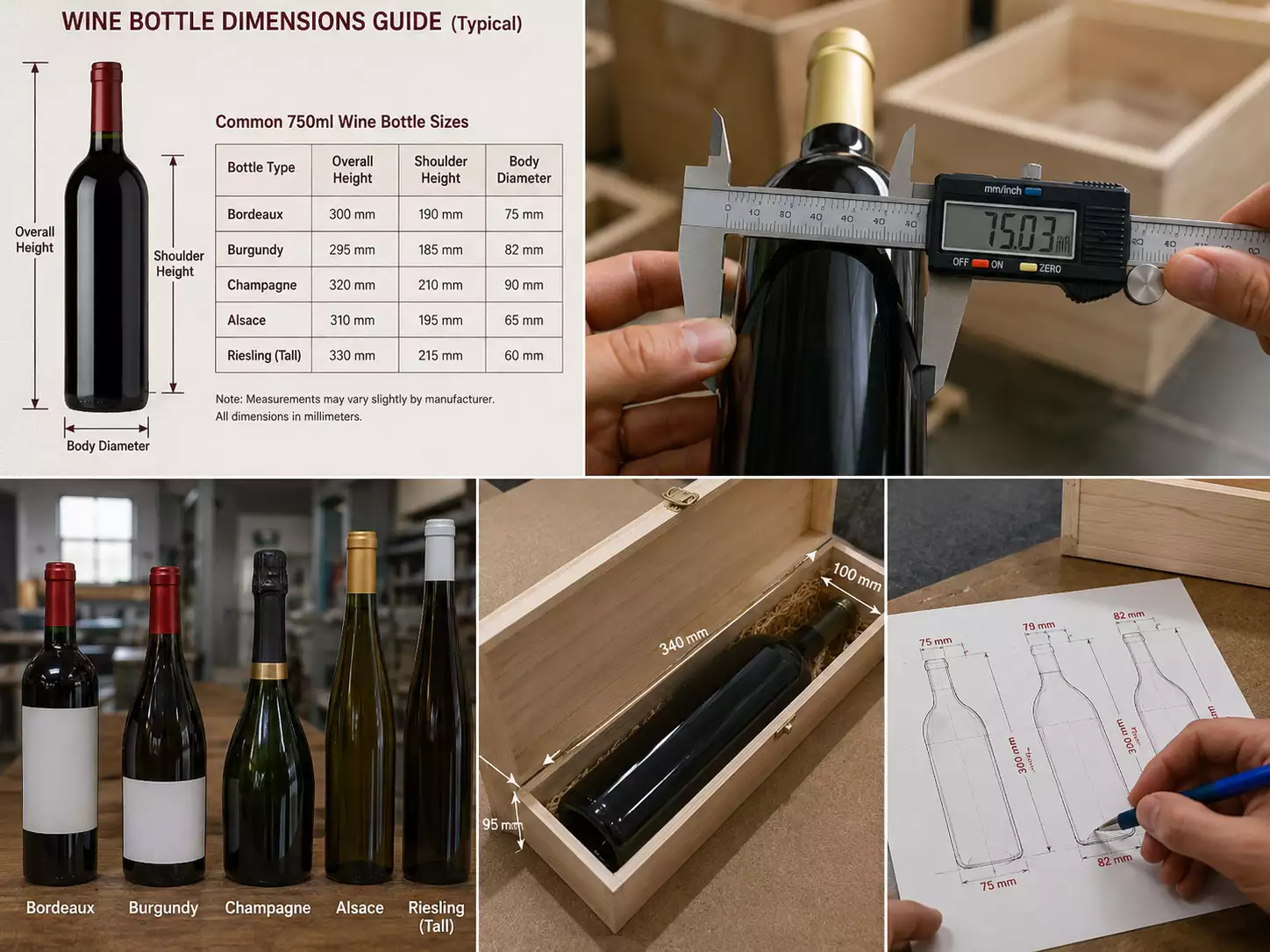 wooden wine box bottle fit