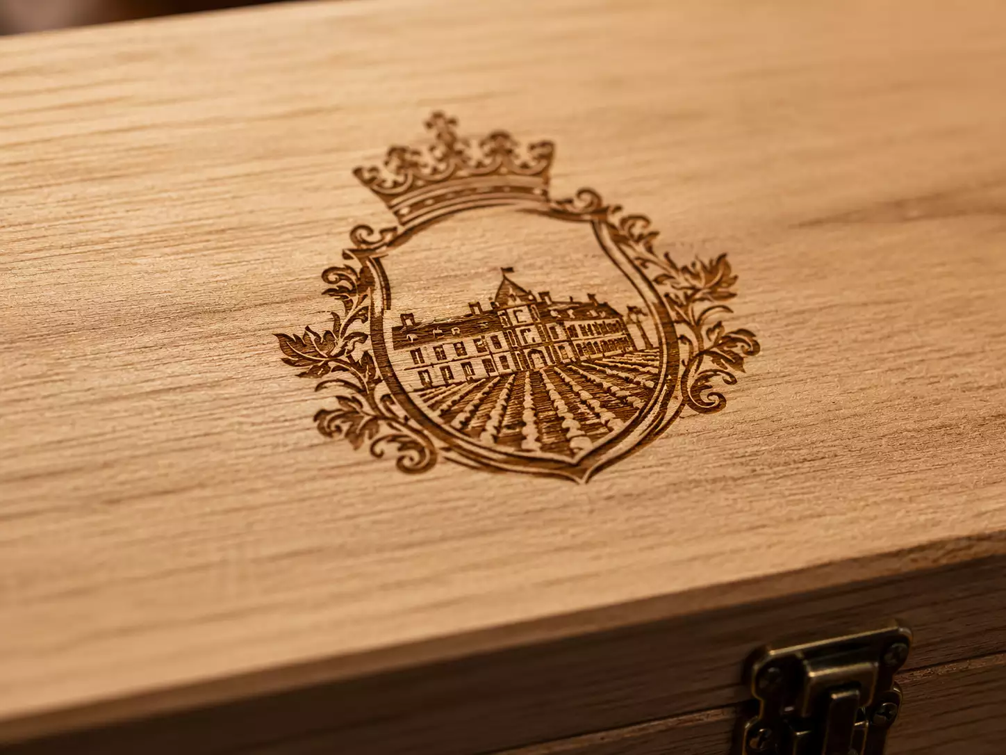 wooden wine box laser engraving