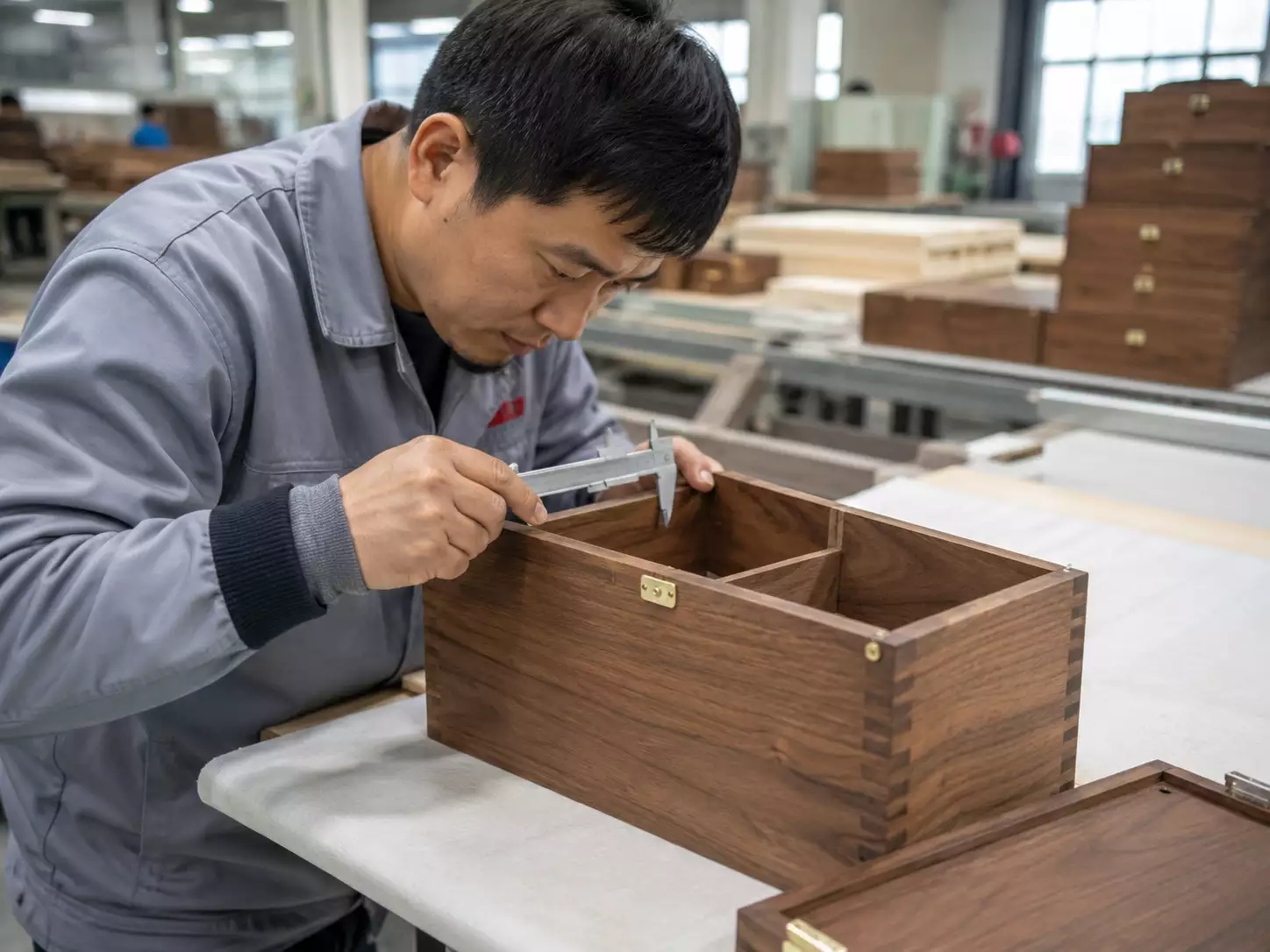 wooden wine box quality inspection