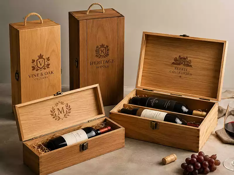 custom wooden wine boxes with logo