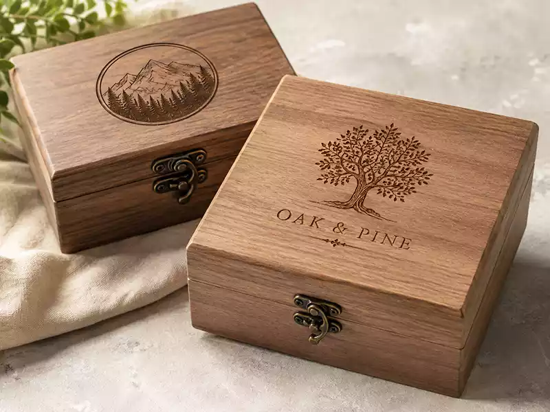 laser engraved wooden boxes
