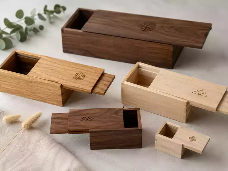 sliding lid wooden boxes