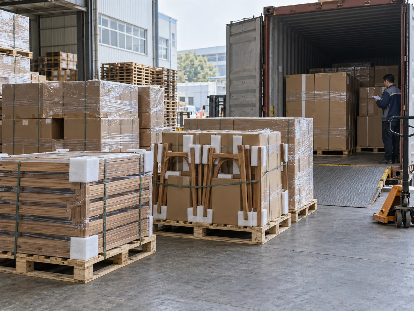 container loading for custom wooden products